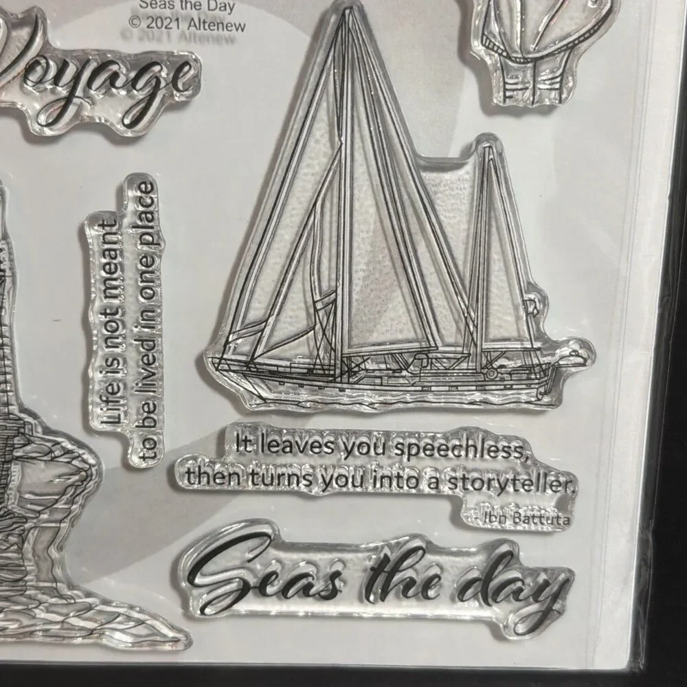 Altenew Seas the Day Sailing beach ocean lighthouse stamp set